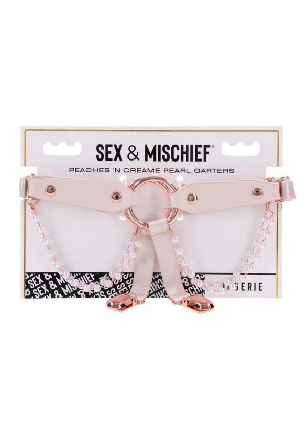 Sex and Mischief Peaches N CreaMe Garters - Rose Gold