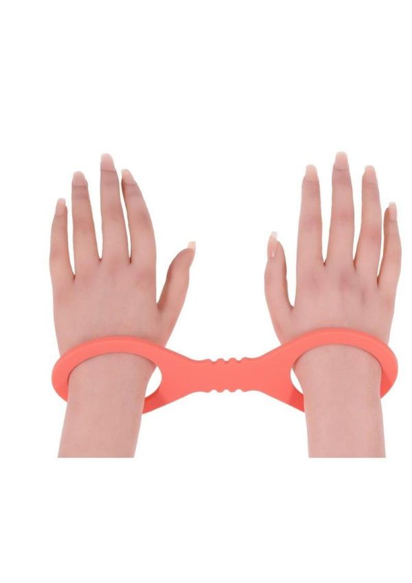 Sex and Mischief Peaches N CreaMe Silicone Cuffs - Small - Orange - Image 3