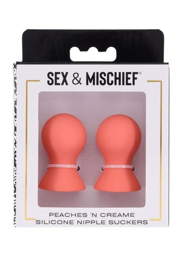 Sex and Mischief Peaches `n CreaMe Silicone Nipple Suckers - Orange