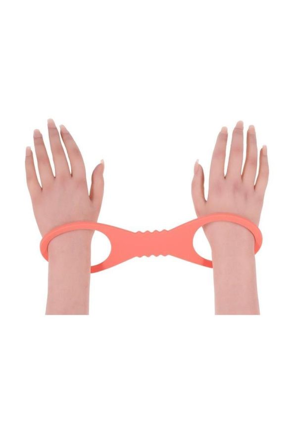 Sex and Mischief Peaches N CreaMe Silicone Cuffs - Large - Orange - Image 4