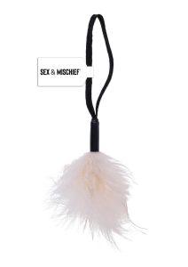 Sex and Mischief Peaches N CreaMe Wrist Feather Tickler - Vanilla/Black