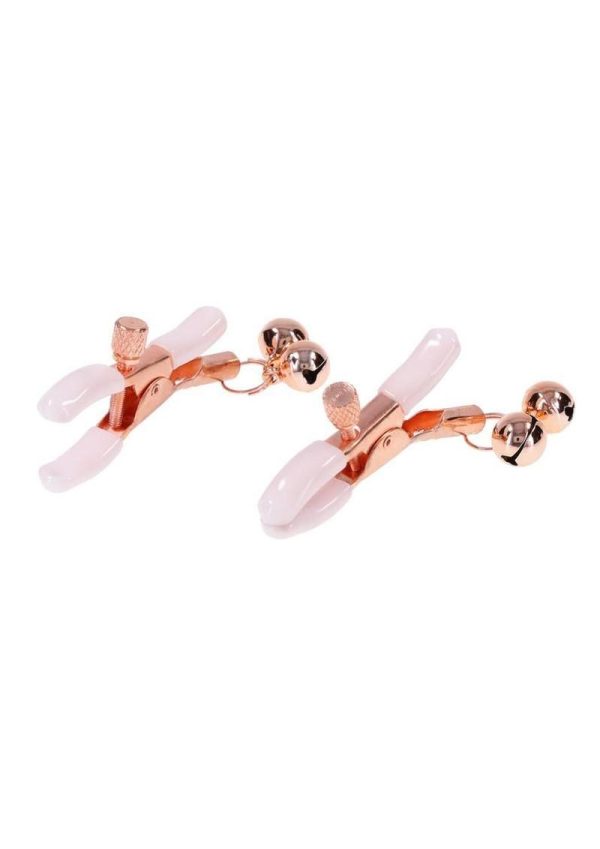 Sex and Mischief Peaches N CreaMe Bell Nipple Clamps - Rose Gold - Image 3