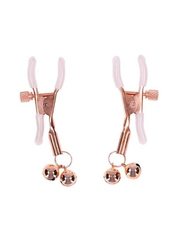 Sex and Mischief Peaches N CreaMe Bell Nipple Clamps - Rose Gold - Image 4