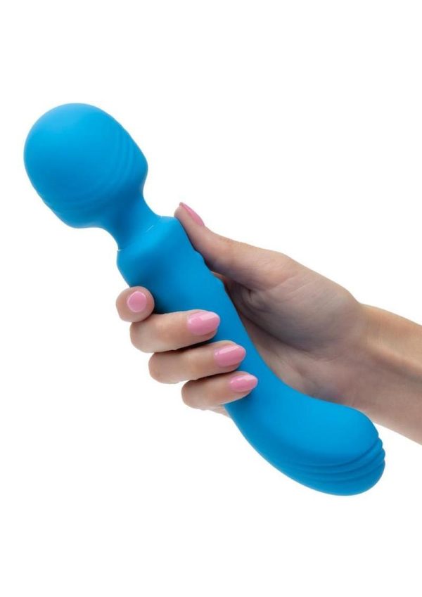 Rumbler Rumble Wand Rechargeable Silicone Vibrator - Blue - Image 4