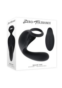 Zero Tolerance Ballin` Out Silicone Rechargeable Prostate Massager with Remote - Black