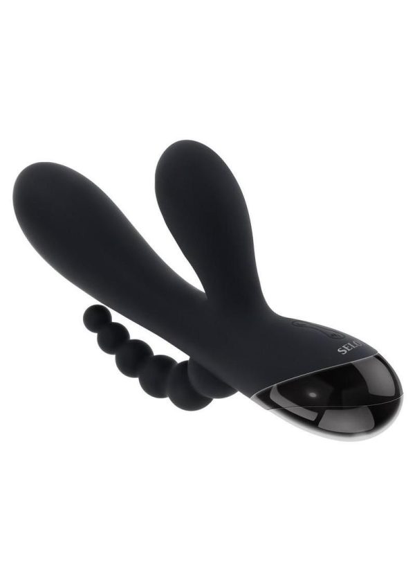 Selopa Triple Aces Rechargeable Silicone Triple Vibrator - Black - Image 3
