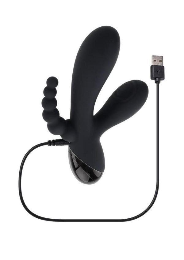 Selopa Triple Aces Rechargeable Silicone Triple Vibrator - Black - Image 4