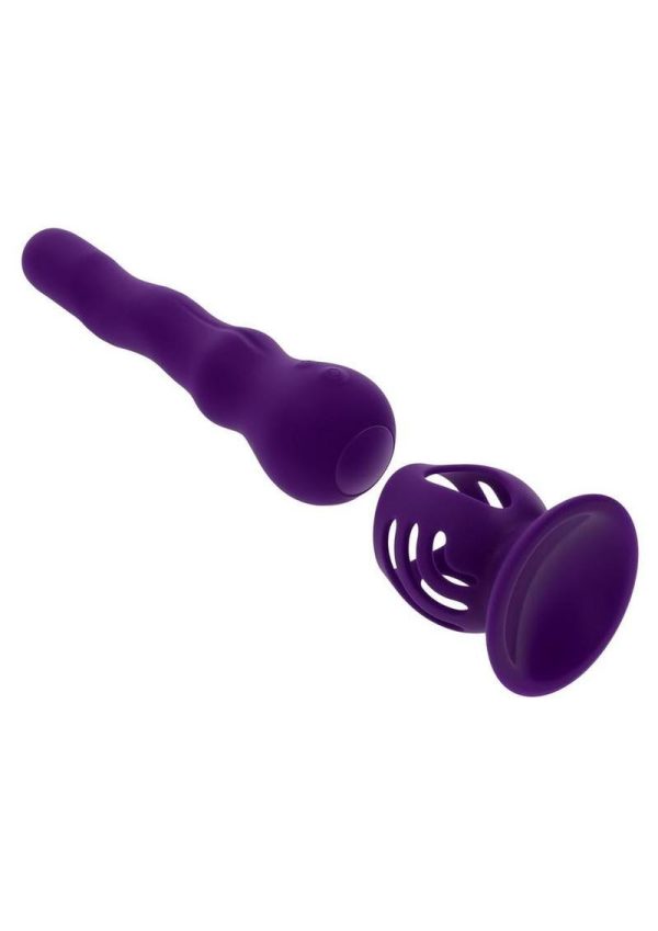 Playboy Wiggle It Rechargeable Silicone Wiggling Shaft - Purple - Image 3