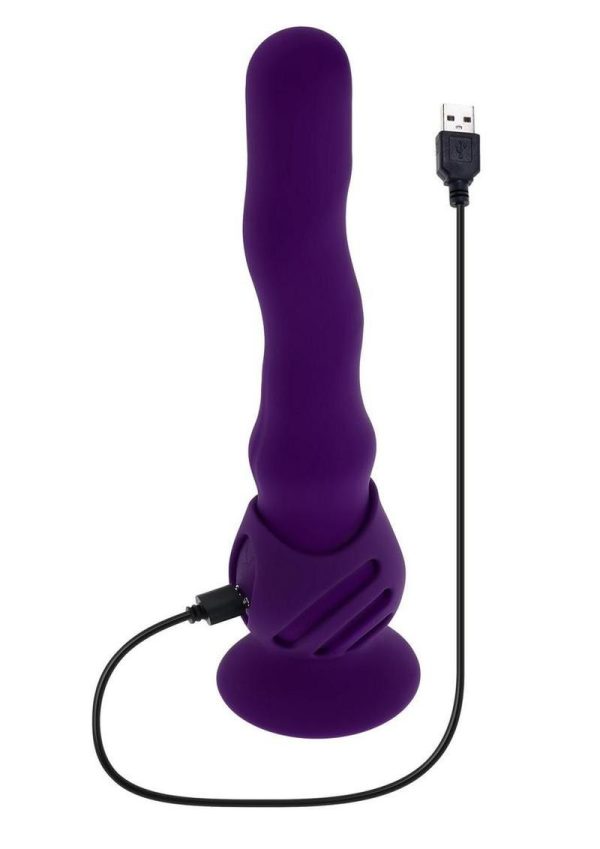 Playboy Wiggle It Rechargeable Silicone Wiggling Shaft - Purple - Image 4