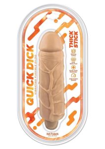 Thick Stick Quick Dick Vibrating Flex Dildo 5in - Vanilla
