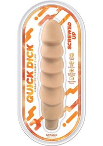 Screwed Up Quick Dick Vibrating Flex Dildo 8in - Vanilla