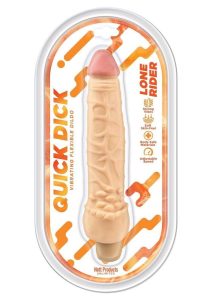 Lone Rider Quick Dick Vibrating Flex Dildo 6in - Vanilla