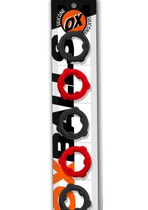 Oxballs Gearheads Silicone Spinner Cock Rings (5 Pack) - Red/Black