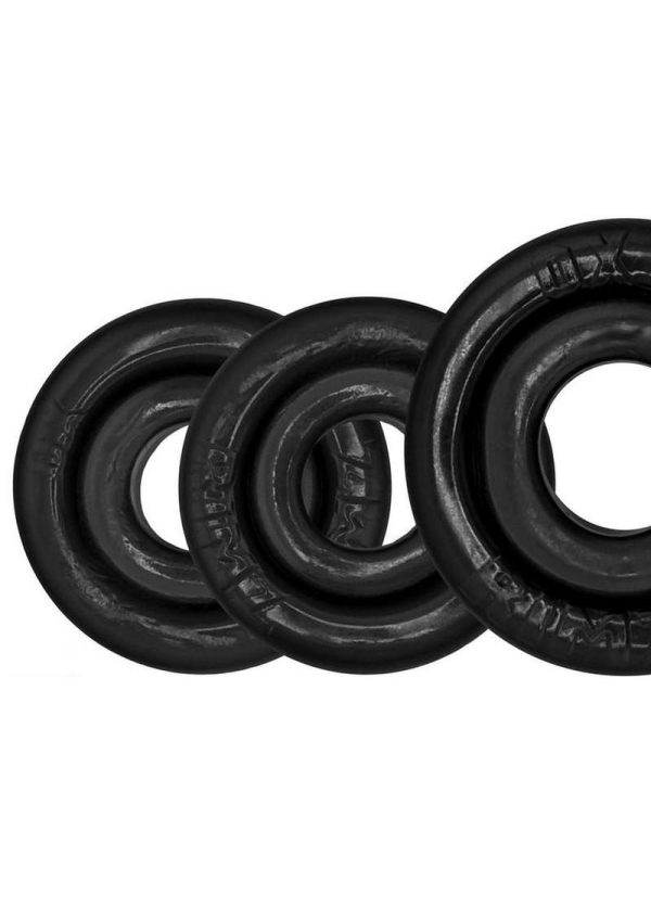 Oxballs Rimrings Multi Size Cockrings (3 Pack) - Black - Image 3