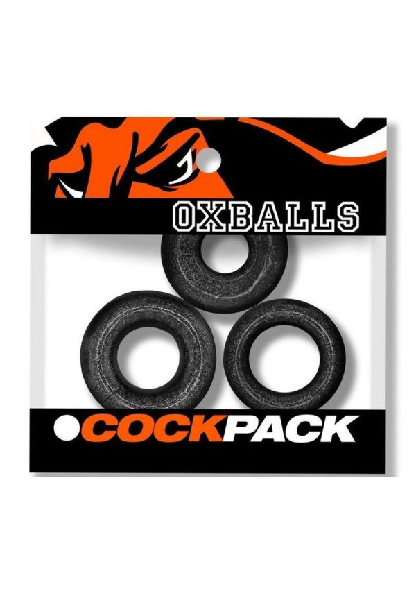 Oxballs Cockpack Multi Design Cockrings (3 Pack) - Black Mica