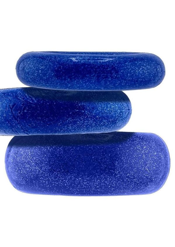Oxballs Cockpack Multi Design Cockrings (3 Pack) - Blue Fire - Image 4