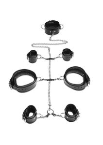 Strict Leather Bondage Set - Black
