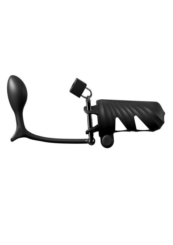 Fantasy C-Ringz Remote-Controlled Vibrating Cock Blocker with Ass-Gasm Plug - Black - Image 3