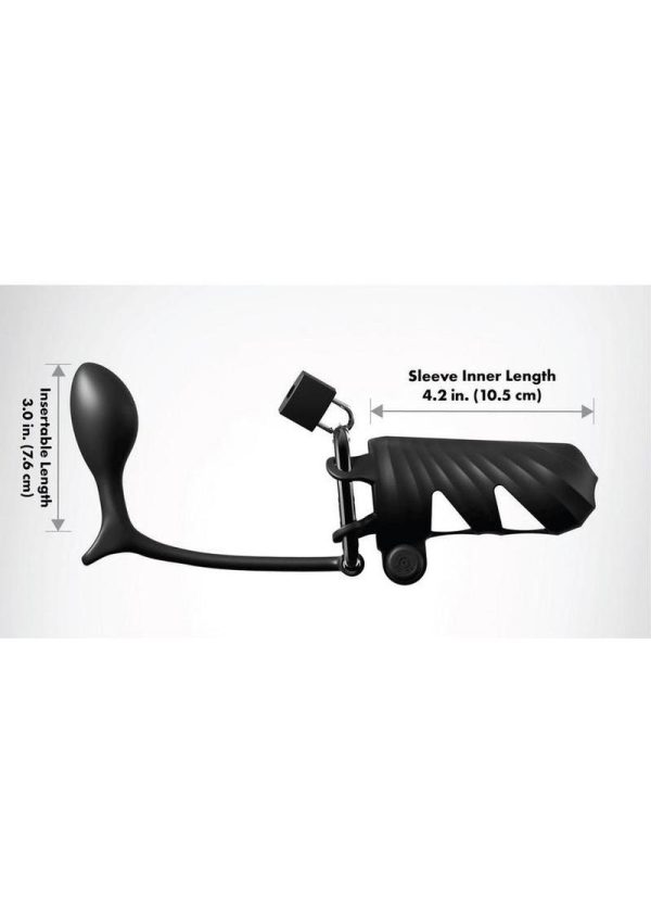 Fantasy C-Ringz Remote-Controlled Vibrating Cock Blocker with Ass-Gasm Plug - Black - Image 4