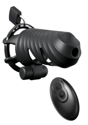 Fantasy C-Ringz Remote-Controlled Vibrating Cock Blocker - Black