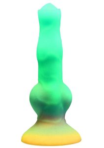 Creature Cocks Astro Cock Vibrating Glow-in-the-Dark Silicone Dildo - Multicolor