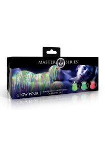 Master Series Glow Pour Blacklight Reactive Drip Candle Set (3 Piece) - Multicolor