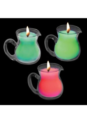 Master Series Glow Pour Blacklight Reactive Drip Candle Set (3 Piece) - Multicolor