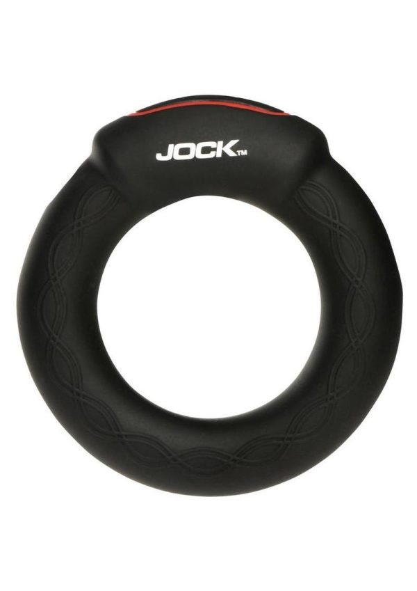 Jock Rumbler Vibrating and Warming Rechargeable Silicone C-Ring 2in with Remote - Black - Image 3