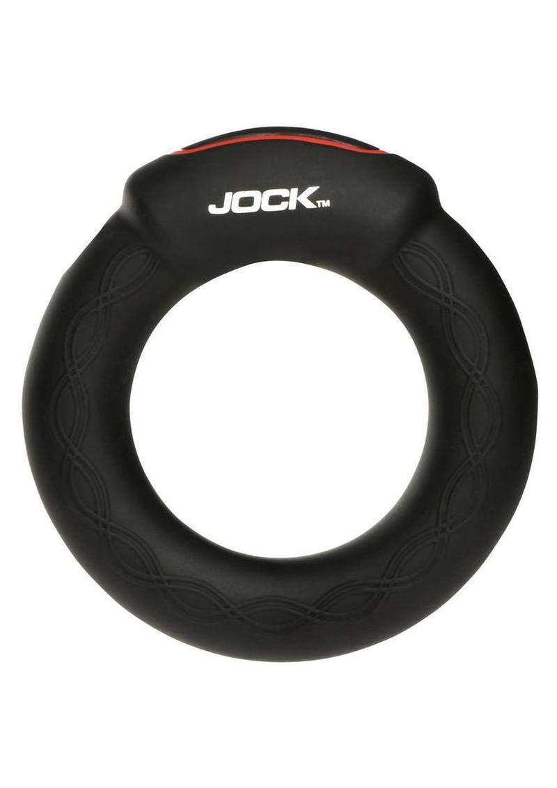 Jock Rumbler Vibrating and Warming Rechargeable Silicone C-Ring 2in with Remote - Black - Image 3