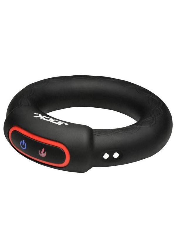 Jock Rumbler Vibrating and Warming Rechargeable Silicone C-Ring 1.8in with Remote - Black - Image 3