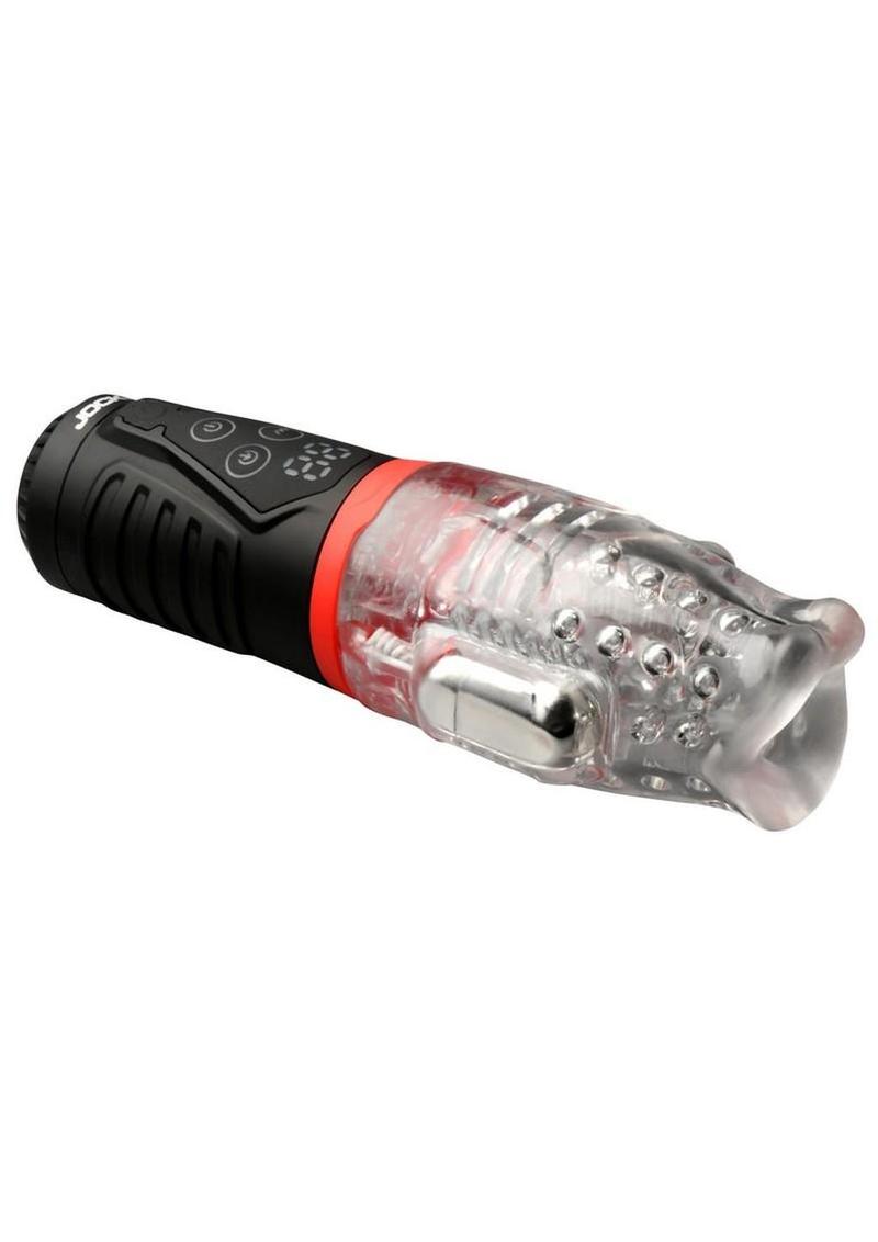 Jock Power Suck Sucking and Vibrating Rechargeable Masturbator with Remote - Mouth - Clear - Image 3