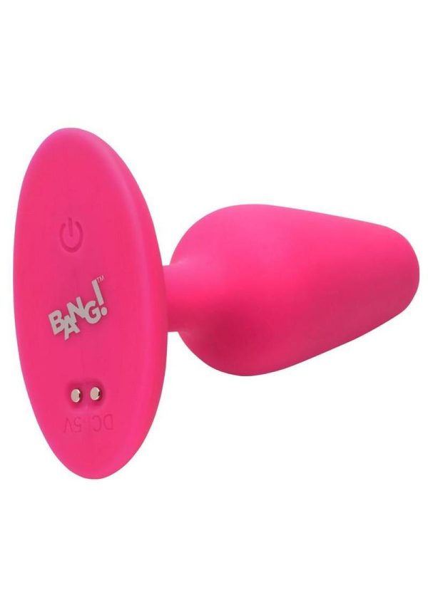 Bang! Flexible Vibrating Silicone Rechargeable Butt Plug - Pink - Image 4