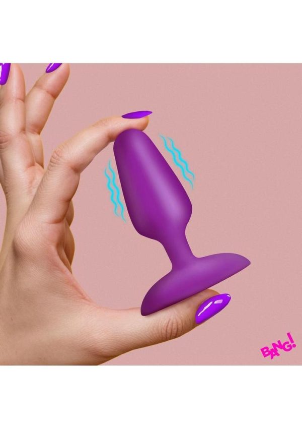 Bang! Flexible Vibrating Silicone Rechargeable Butt Plug - Purple - Image 3