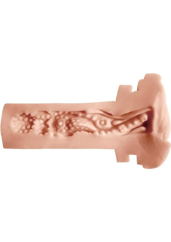 Jock Banger Sucking and Vibrating Pussy Rechargeable Masturbator - Vanilla - Image 3