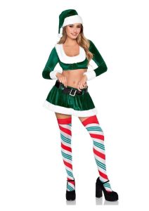 Belt and Santa Hat (4 Piece) - Green/White - Extra Small