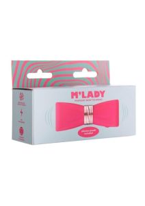 M`Lady Pinpoint Silicone Rechargeable Bow Tie Wand - Coral