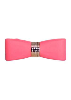 M`Lady Pinpoint Silicone Rechargeable Bow Tie Wand - Coral