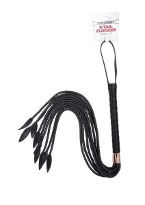 Punishment Braided Tail Flogger 9in - Rose Gold