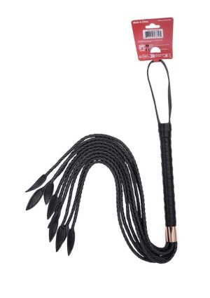 Punishment Braided Tail Flogger 9in - Rose Gold