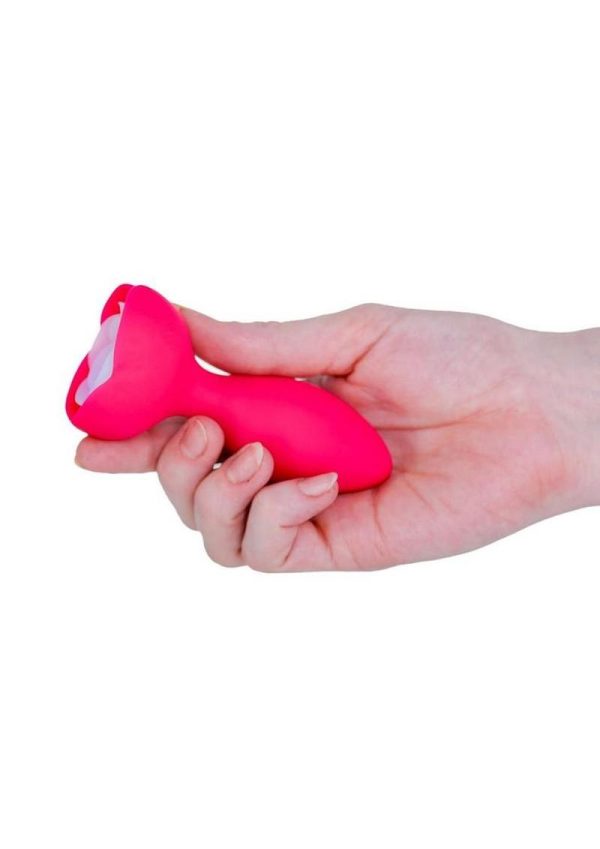 M`Lady Light Up Rotating Silicone Rechargeable Anal Plug - Pink - Image 4