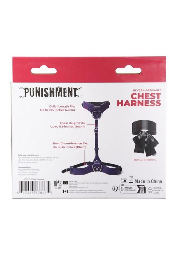 Punishment Body Harness - Purple/Silver - Image 4