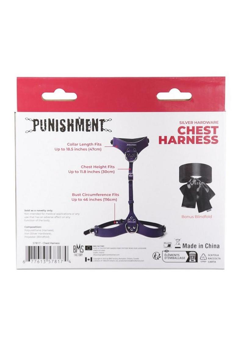 Punishment Body Harness - Purple/Silver - Image 4