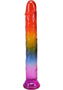 Crystal Jellies Dildo 8.5in - Rainbow