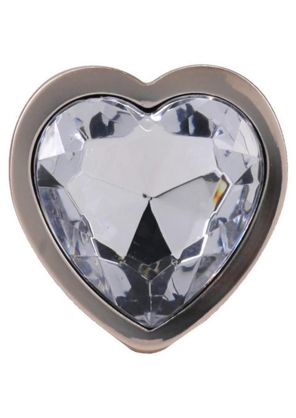 Booty Bling Heart Diamond Jeweled Wearable Metal Plug - Small - Gold - Image 4