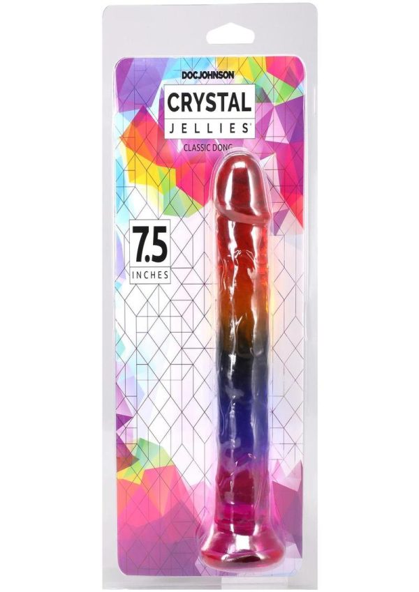 Crystal Jellies Dildo 7.5in - Rainbow