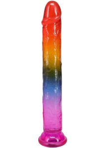 Crystal Jellies Dildo 7.5in - Rainbow