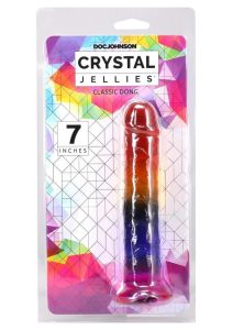 Crystal Jellies Dildo 7in - Rainbow