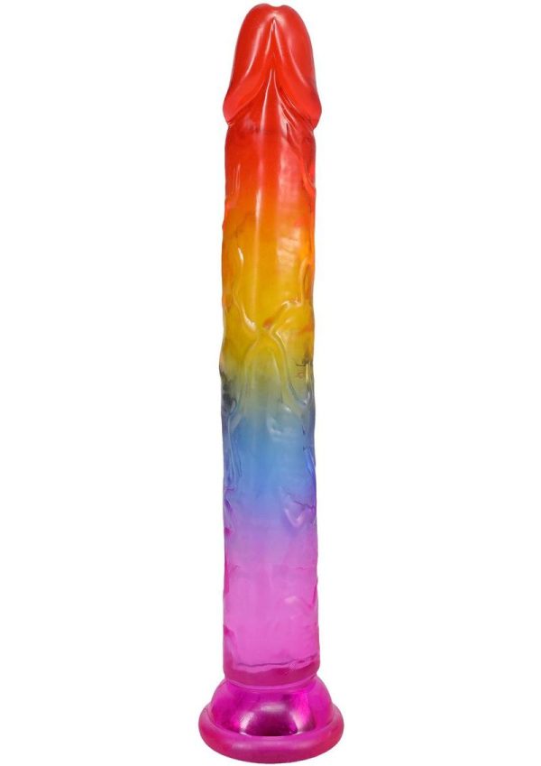 Crystal Jellies Dildo 7in - Rainbow - Image 3