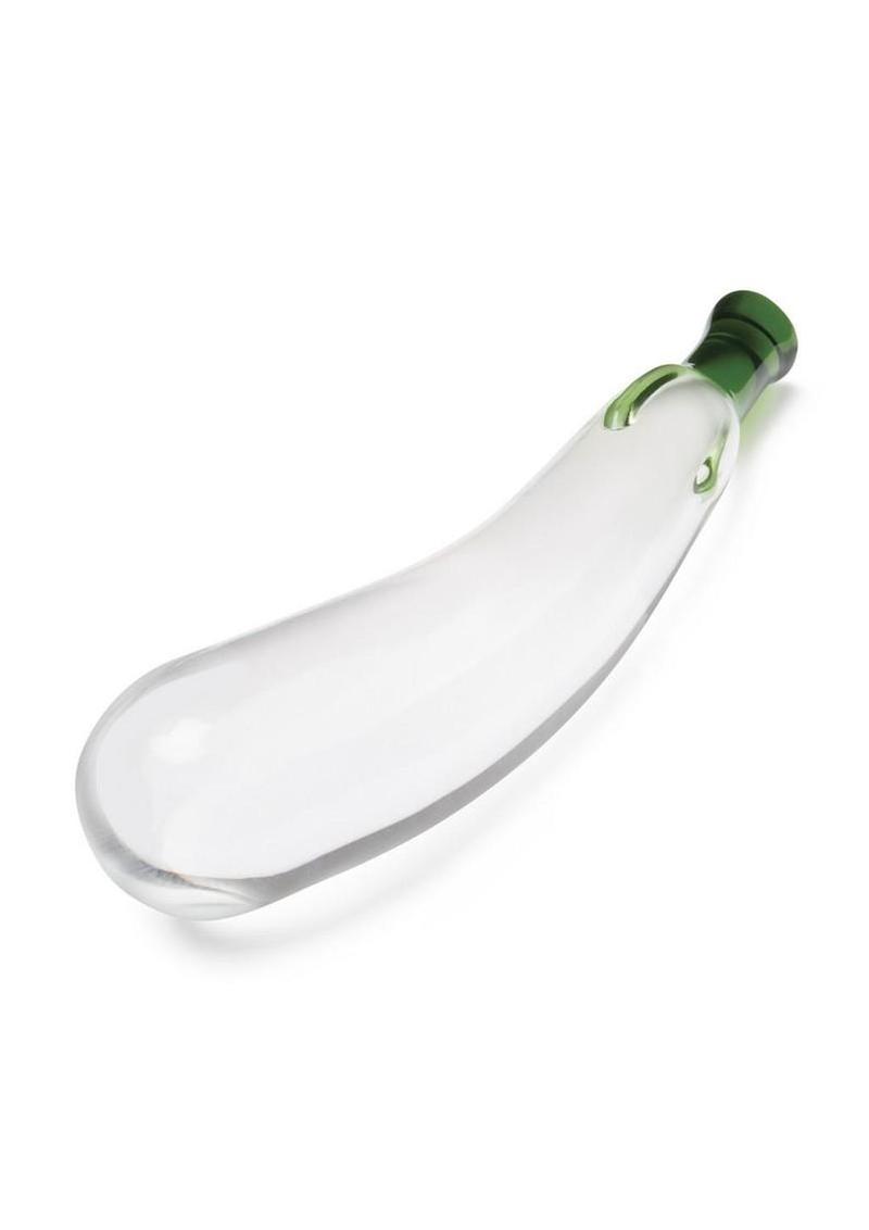 Glas Eggplant Ecstasy Glass Dildo 7.25in - Green - Image 3