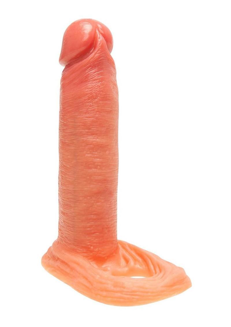 Blueline Super Real Penis Silicone Extension Sleeve with Ball Constriction Loop 6.5in - Vanilla - Image 3
